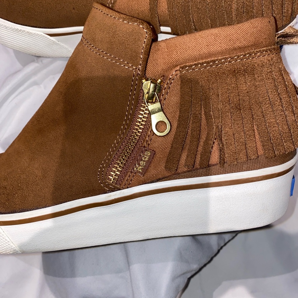 Keds Brown Ankle Boots with Fringe